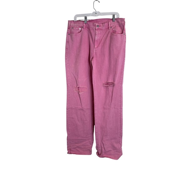 SER.O.YA Margot Jeans Womens W29 L34 Malibu Pink Distressed Boyfriend Denim